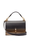 Fendi Kan I Leather Shoulder Bag In Navy Multi