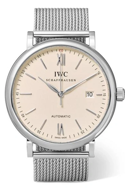 Iwc Schaffhausen Portofino Automatic 40 Stainless Steel Watch In Silver