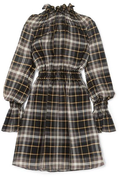 Beaufille Galileo Ruffled Plaid Cotton And Silk-blend Voile Tunic