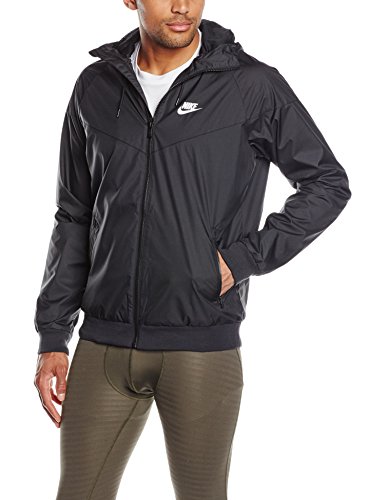 Nike Mens Windrunner Hooded Track Jacket In Black/black/black/white ...