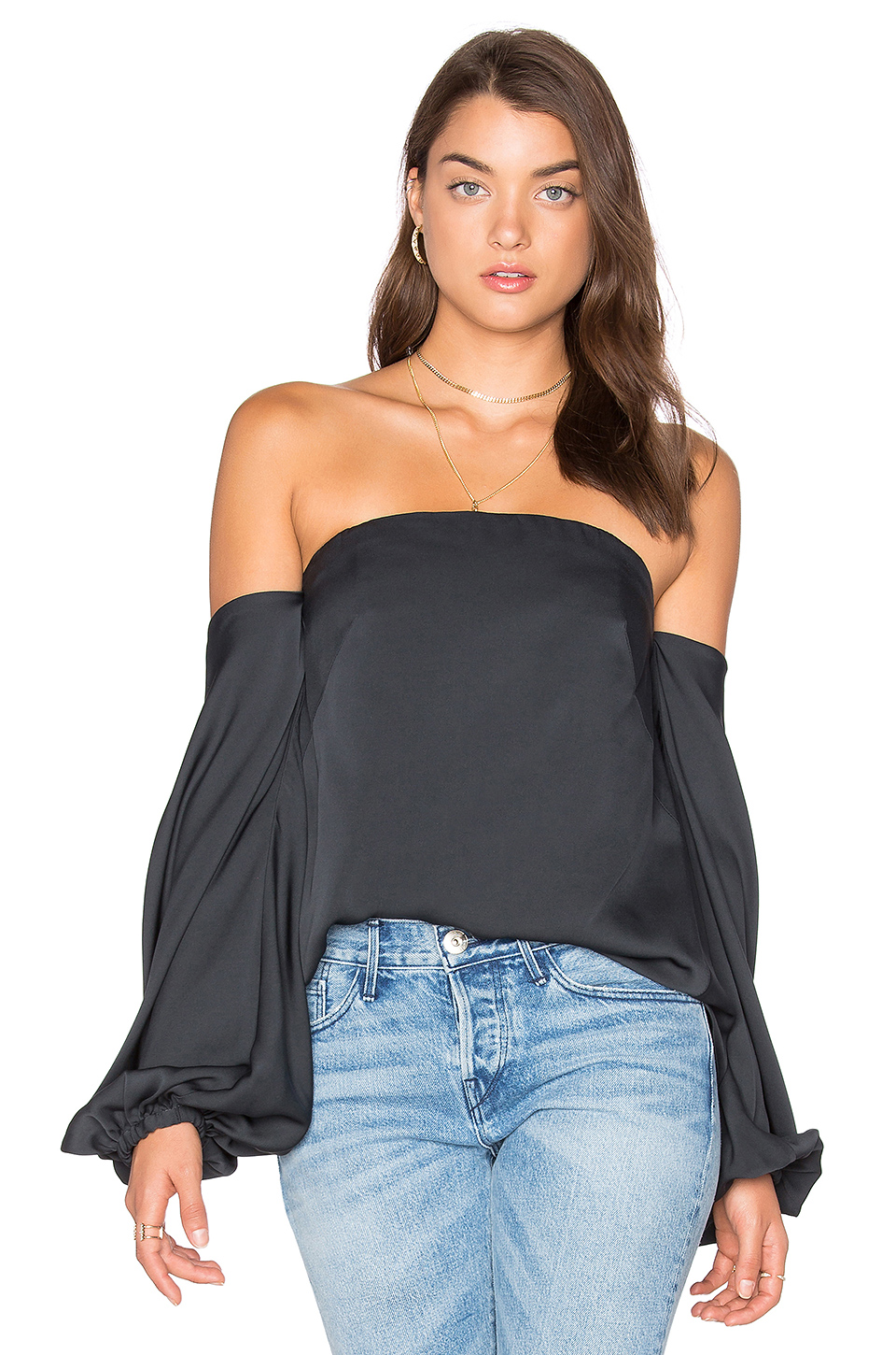 Milly Gloria Top In Charcoal | ModeSens