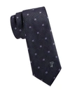 Versace Square Silk Tie In Violet