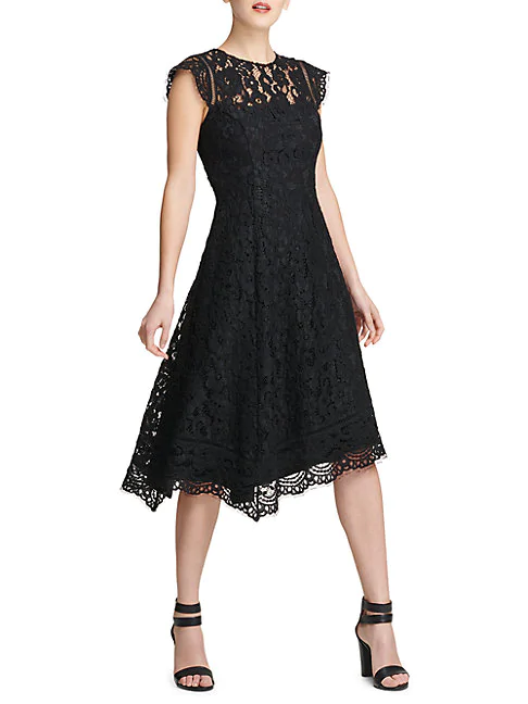 dkny black lace dress