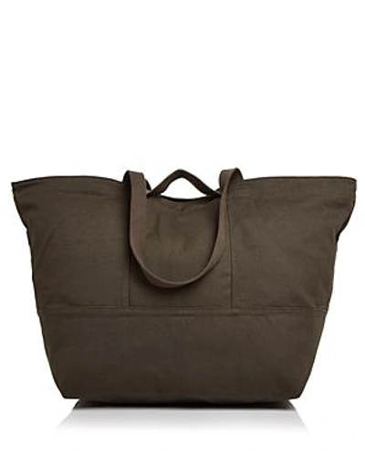 Baggu Large Canvas Weekender In Dark Olive Green/silver