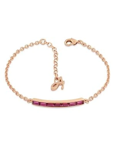 Adore Crystal Baguette Bar Bracelet In Pink