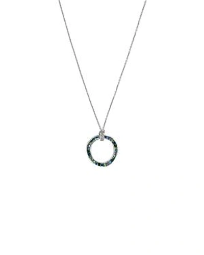 Adore Multicolor Crystal Circle Pendant Necklace, 16 In Blue/silver