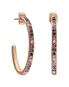 Adore Multicolor Crystal Hoop Earrings In Pink