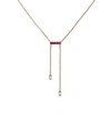 Adore Baguette Bar Lariat Necklace, 16 In Pink