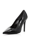 Charles David Women's Caleesi Pointed Toe Snake-embossed Leather High-heel Pumps In Black Snake Print Leather