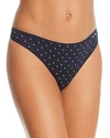 Calvin Klein Form Cotton Thong In Classic Dots/ Shoreline