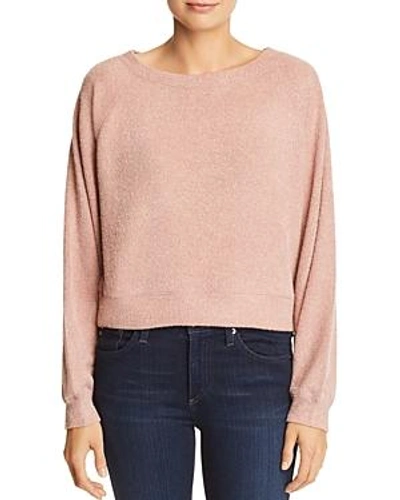 Band Of Gypsies Corinna Ribbed Textured Sweater In Dusty Mauve