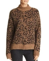 John And Jenn Xavier Leopard-print Sweater In Taupe