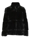 Apparis Sarah Quilted Faux Fur Jacket In Noir