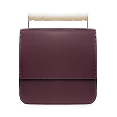 Aevha London Helve Crossbody In Mulberry With Resin Handle