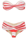 Amir Slama Striped Bikini In Red