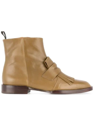Clergerie Fringe Embellished Boots In Brown