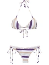 Amir Slama Striped Bikini Set In Pink