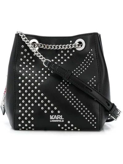 Karl Lagerfeld Karl X Kaia Rocky Bucket Bag In Black