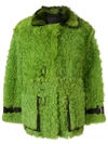 Tom Ford Oversized Shearing Coat In Green