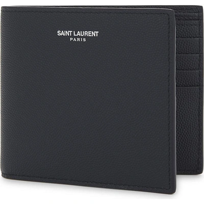 Saint Laurent Leather Billfold Wallet In Navy