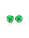 Monica Vinader Siren Stud Green Onyx Earrings In Gold