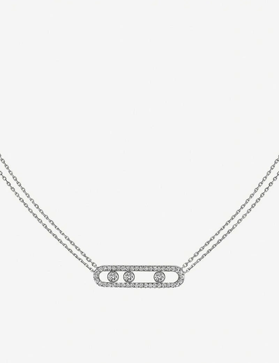 Messika Womens White Move Pavé 18ct White-gold And Diamond Necklace