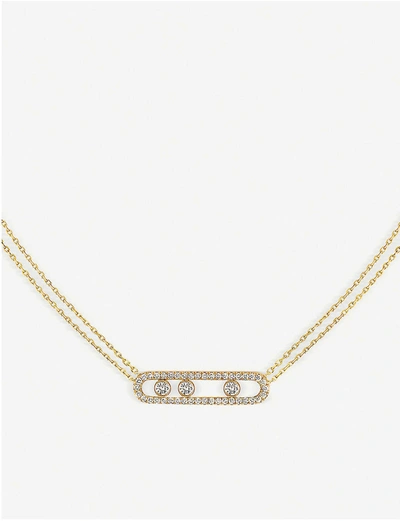 Messika Womens Yellow Move Pavé 18ct Yellow-gold And Diamond Necklace