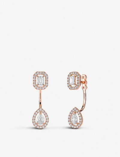 Messika Womens Pink My Twin Toi & Moi 18ct Pink-gold And Diamond Earrings