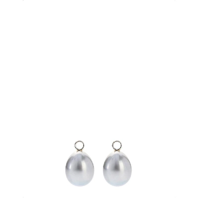 Annoushka Classic Baroque 18ct White-gold And Pearl Earring Drops In Nero