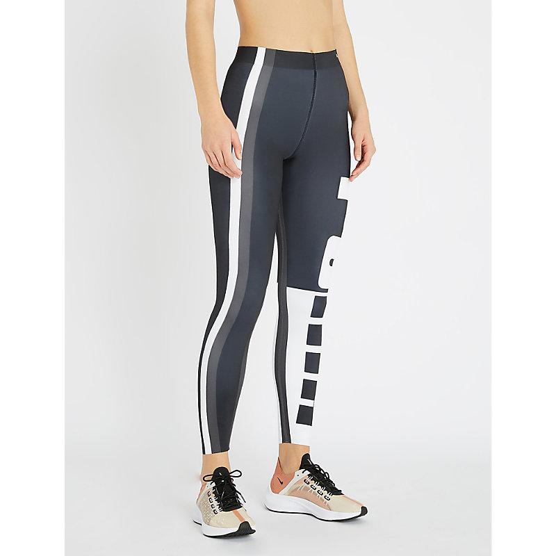 Puma Ambition Logo-print Stretch-jersey Leggings In White Black | ModeSens