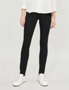 Claudie Pierlot Velvet Waistband Skinny High-rise Jeans In Noir