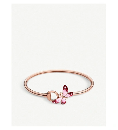 Gucci Flora 18ct Rose Gold Butterfly Bracelet | ModeSens