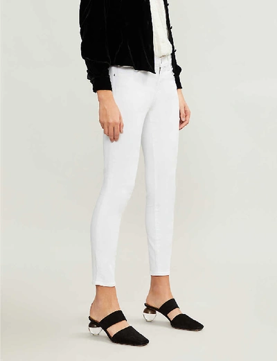 J Brand 835 Capri Skinny Mid-rise Jeans In Blanc