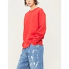 Acne Studios Fairview Face Logo-patch Cotton-jersey Sweatshirt In Tomato Red