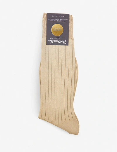 Pantherella Mens Beige Sea Island Organic Cotton Socks