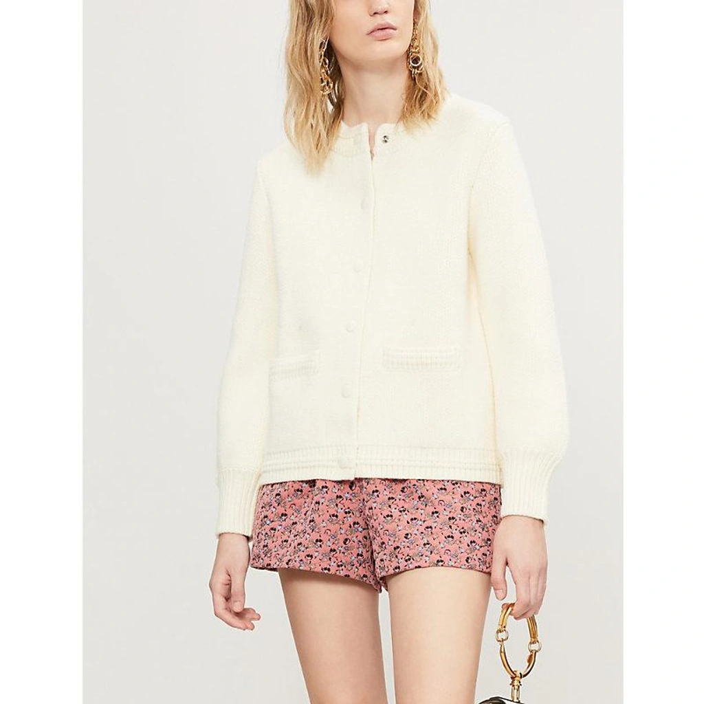 Claudie Pierlot Mathias Knitted Cardigan In Ecru | ModeSens