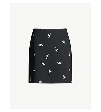 Maje Embroidered Woven Skirt In Black 210