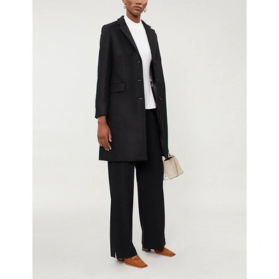 Maje straight coat in virgin best sale wool