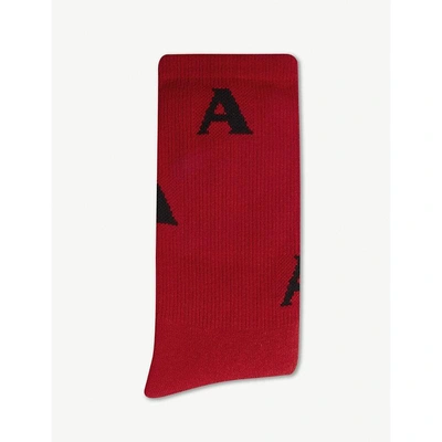 Alyx Triple A Cotton Socks In Red
