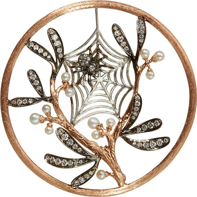 Annoushka Hoopla 18ct Rose-gold, Pearl And Diamond Spider Web Pendant