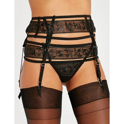 Bluebella Portia Embroidered Suspender In Black