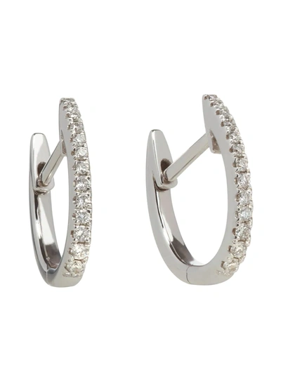 Annoushka 18ct White Gold And Diamond Eclipse Fine Hoop Earrings
