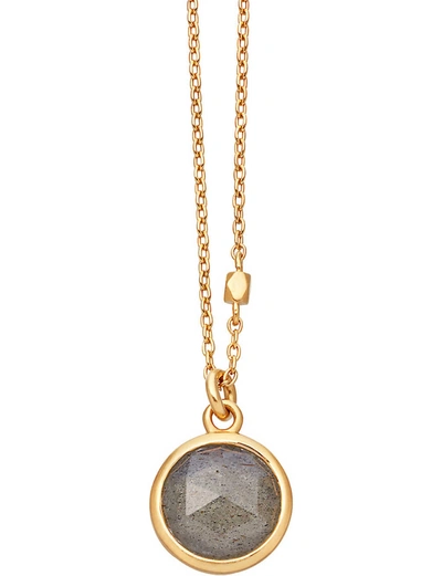 Astley Clarke Stilla 18ct Gold-plated Labradorite Pendant Necklace In Yellow Gold