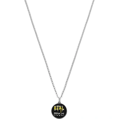 Gucci Ghost Sterling Silver Necklace In Nero