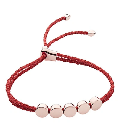 Monica Vinader Linear Bead 18ct Rose Gold-plated Vermeil Silver Friendship Bracelet