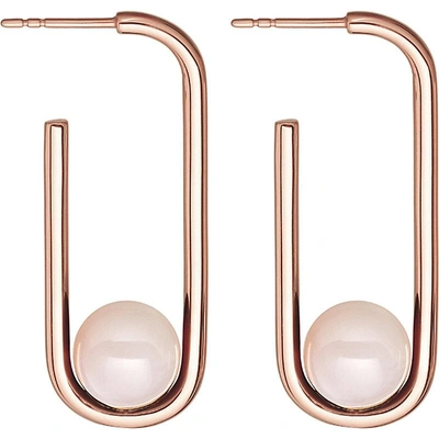 Astley Clarke Marcel 18ct Rose Gold-plated And Pink Opal Oval Hoop Earrings