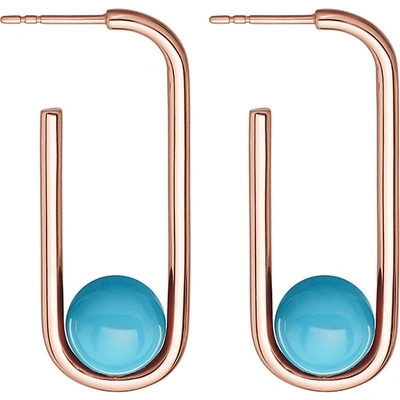Astley Clarke Marcel 18ct Rose Gold-plated And Turquoise Oval Hoop Earrings