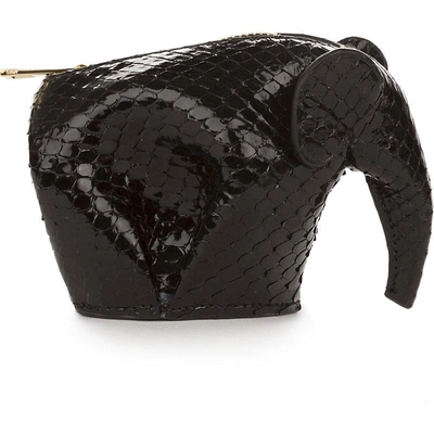 Loewe Elephant Python-leather Coin Purse In Nero