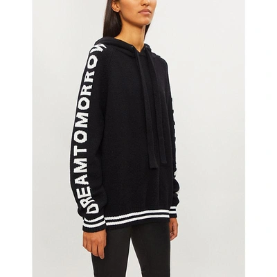 Maje Major 'dream Tomorrow' Embroidered Knitted Hoody In Black 210 |  ModeSens
