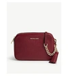 Michael Michael Kors Jet Set Leather Cross-body Bag In Maroon